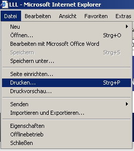 Drucken, beim Internet Explorer